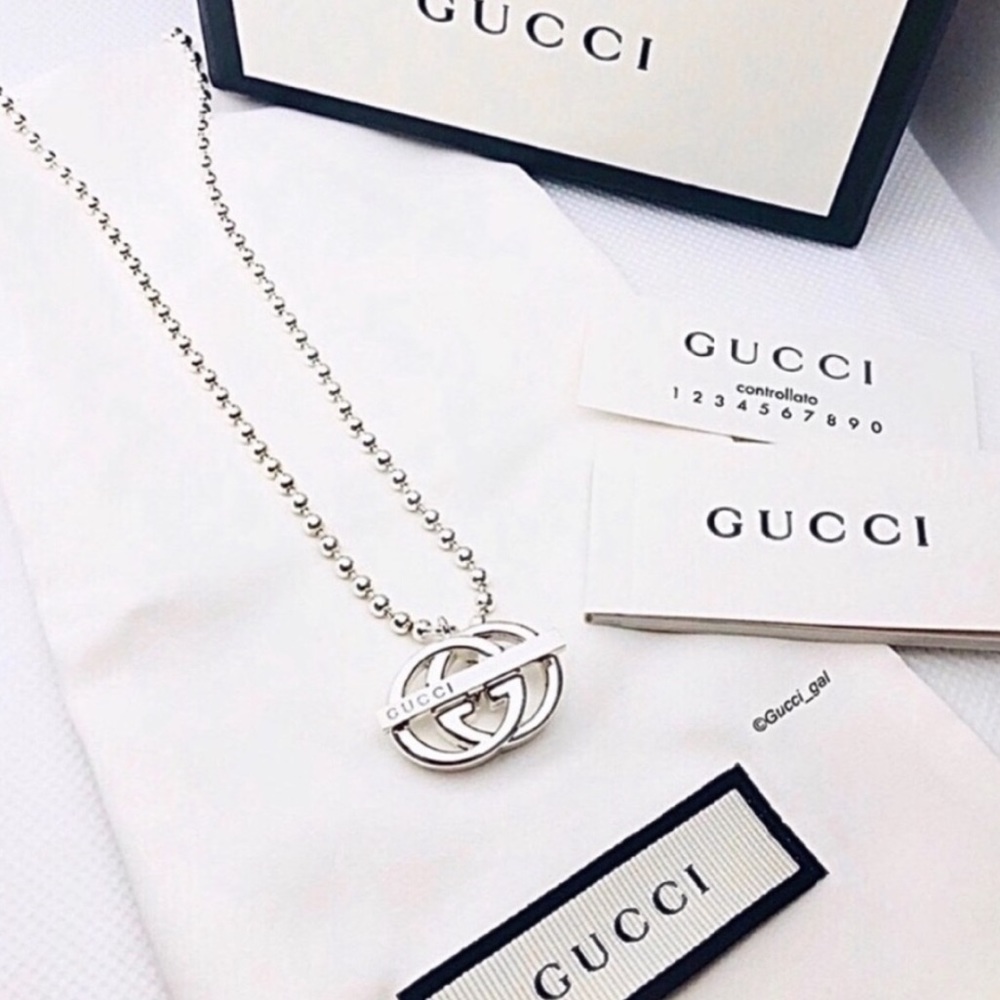 New Authentic Gucci GG Britt Necklace 16"